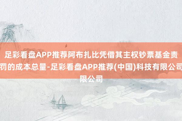 足彩看盘APP推荐阿布扎比凭借其主权钞票基金责罚的成本总量-足彩看盘APP推荐(中国)科技有限公司